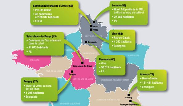 Cartographie des 10 territoires pilotes