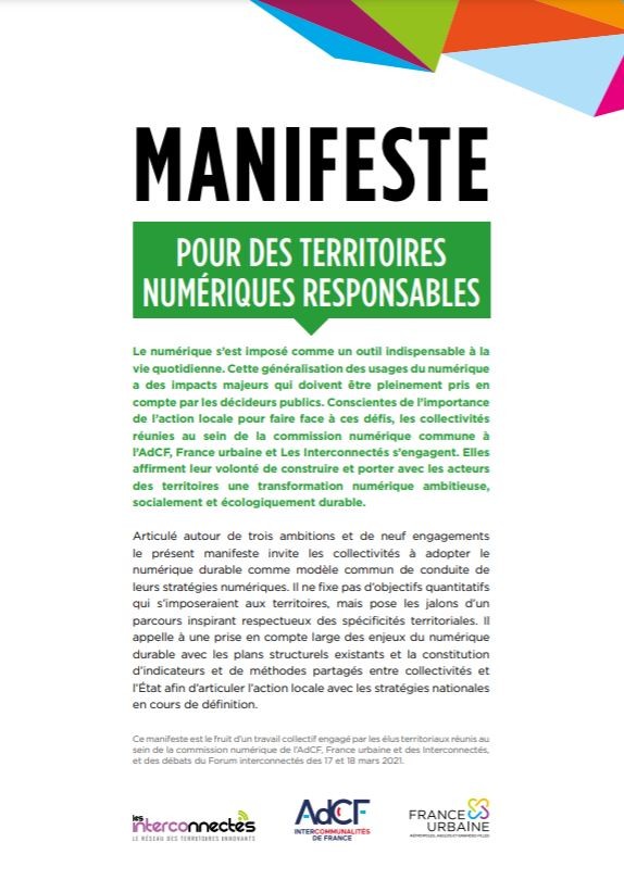 Manifeste pour des territoires numériques responsables